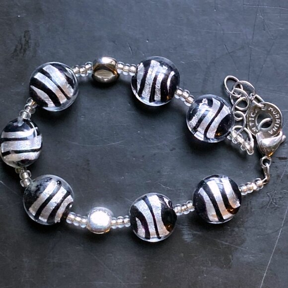 Bold & classy signed Murano glass bracelet - Picture 2 of 4